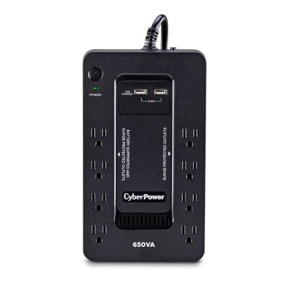 650VA 8-Outlet UPS Battery Backup with USB