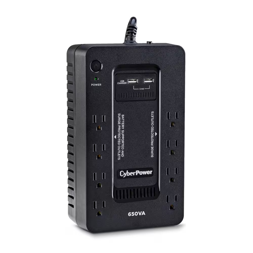 650VA 8-Outlet UPS Battery Backup with USB