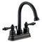 653388 Oil Rubbed Bronze Two Handle Lavatory Bathroom Vanity Faucet - Bathroom Sink Faucet with Matching Pop-Up Drain Trim Assembly